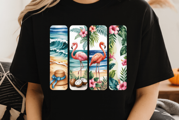 Download Summer Flamingo Beach PNG Illustration - Beach png Collection
