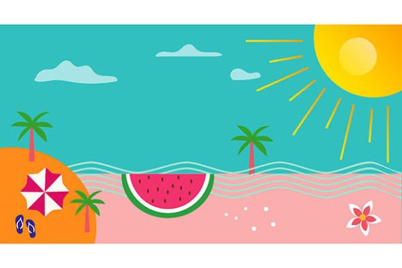 Download Vector Flat Background for Summertime - Premium Resources