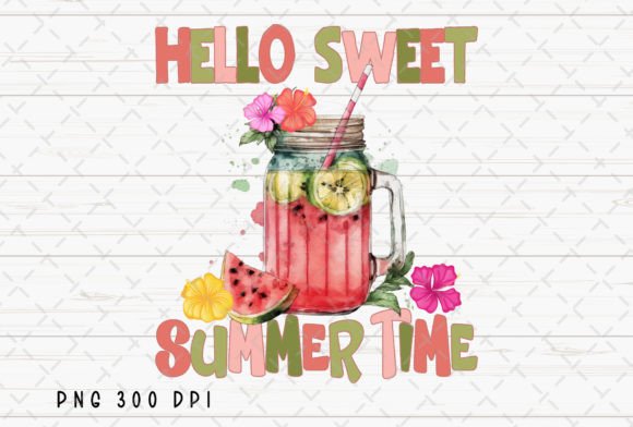 Download Hello Sweet Summertime Watermelon PNG - Premium Bundle